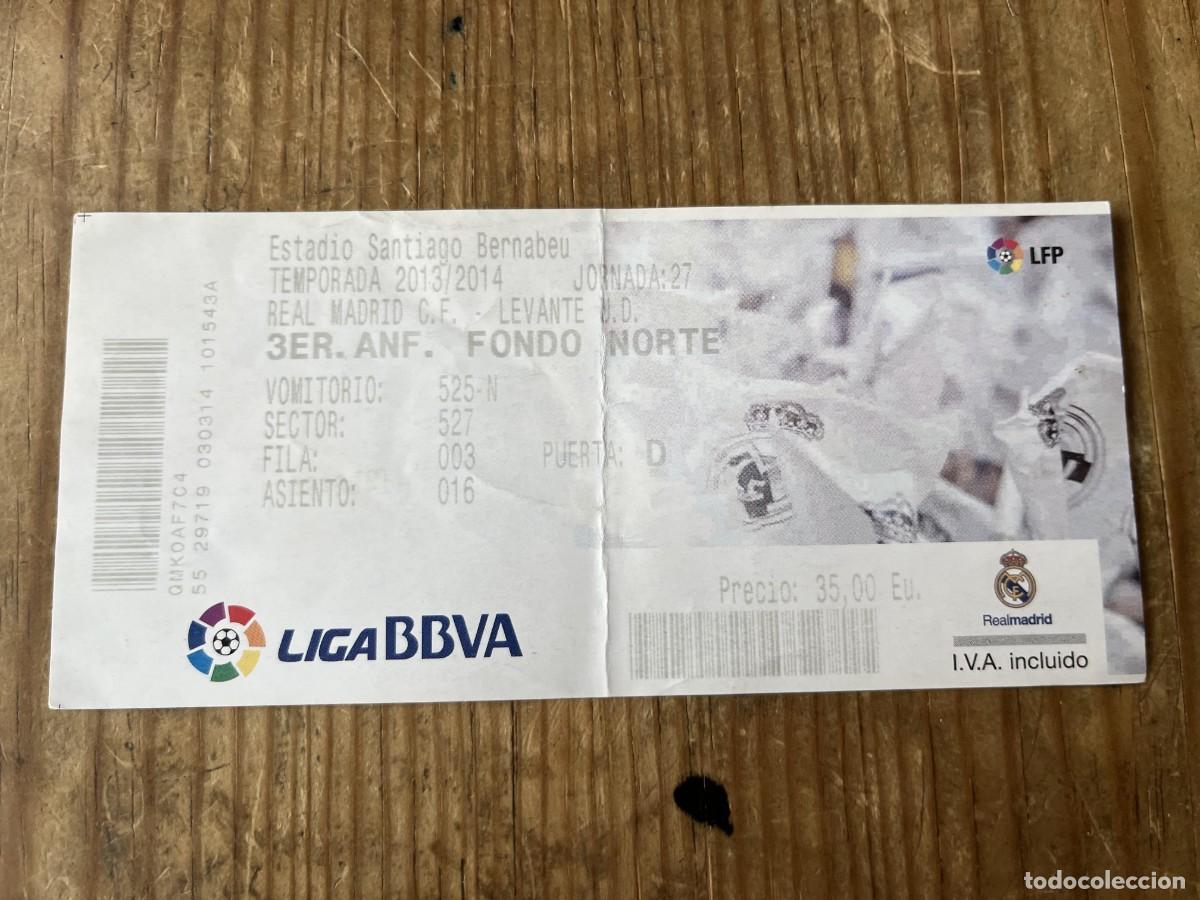 Coleccionismo deportivo: R31480 ENTRADA TICKET FUTBOL REAL MADRID 3-0 LEVANTE LIGA TEMPORADA 2013 2014 CRISTIANO RONALDO