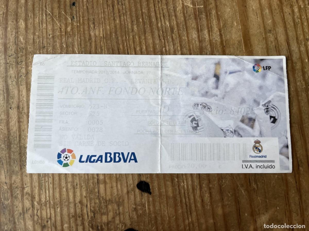 Coleccionismo deportivo: R31482 ENTRADA TICKET FUTBOL REAL MADRID 3-0 LEVANTE LIGA TEMPORADA 2013 2014 CRISTIANO RONALDO