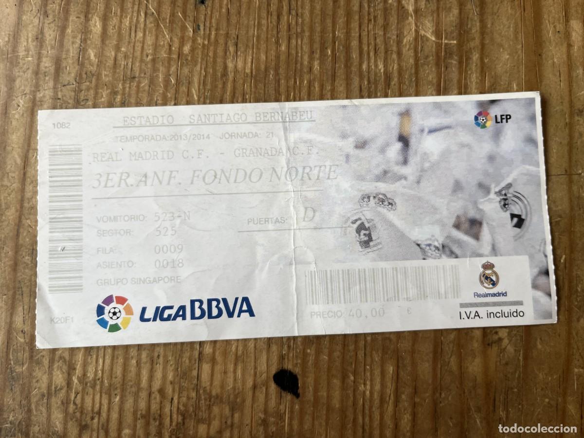 Coleccionismo deportivo: R31483 ENTRADA TICKET FUTBOL REAL MADRID 2-0 GRANADA LIGA TEMPORADA 2013 2014 CRISTIANO RONALDO