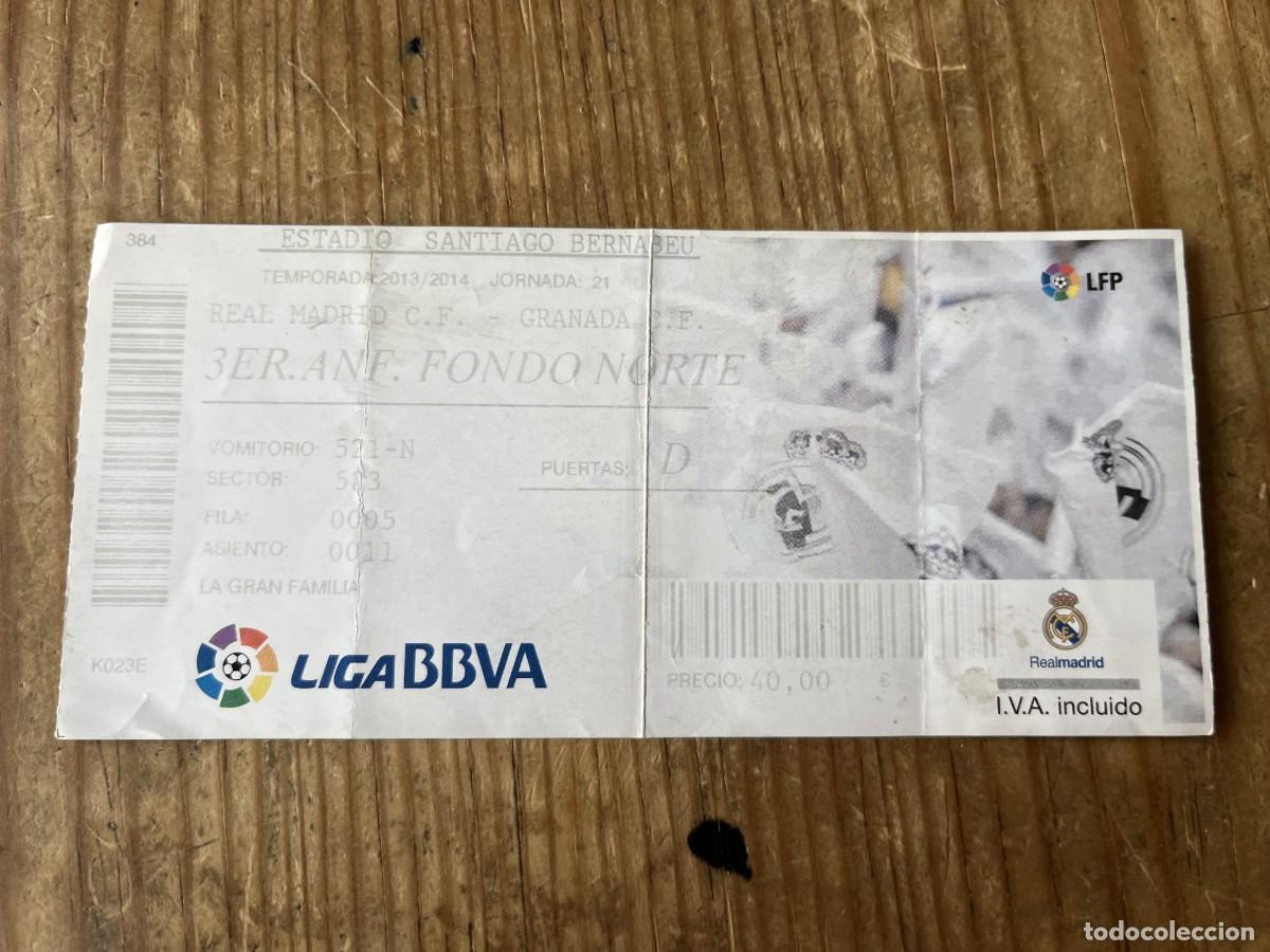 Coleccionismo deportivo: R31485 ENTRADA TICKET REAL MADRID 2-0 GRANADA LIGA TEMPORADA 2013 2014 BALON ORO CRISTIANO RONALDO
