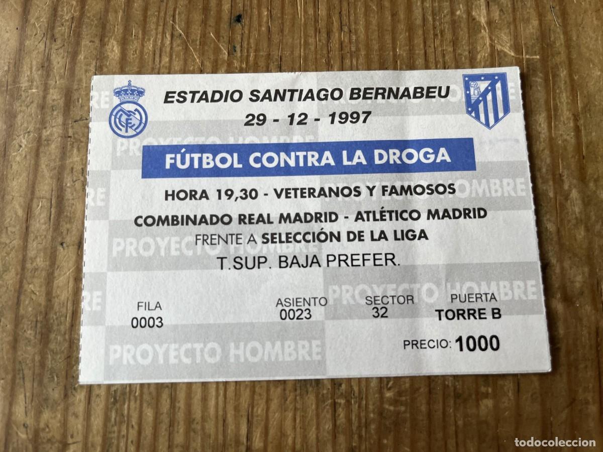 Coleccionismo deportivo: R31488 ENTRADA TICKET FUTBOL CONTRA LA DROGA (29-12-1997) REAL ATLETICO MADRID SELECCION LIGA