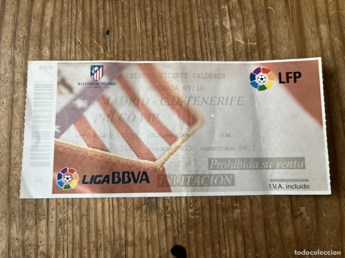 Coleccionismo deportivo: R31490 ENTRADA TICKET FUTBOL ATLETICO MADRID 3-1 TENERIFE LIGA TEMPORADA 2009 2010