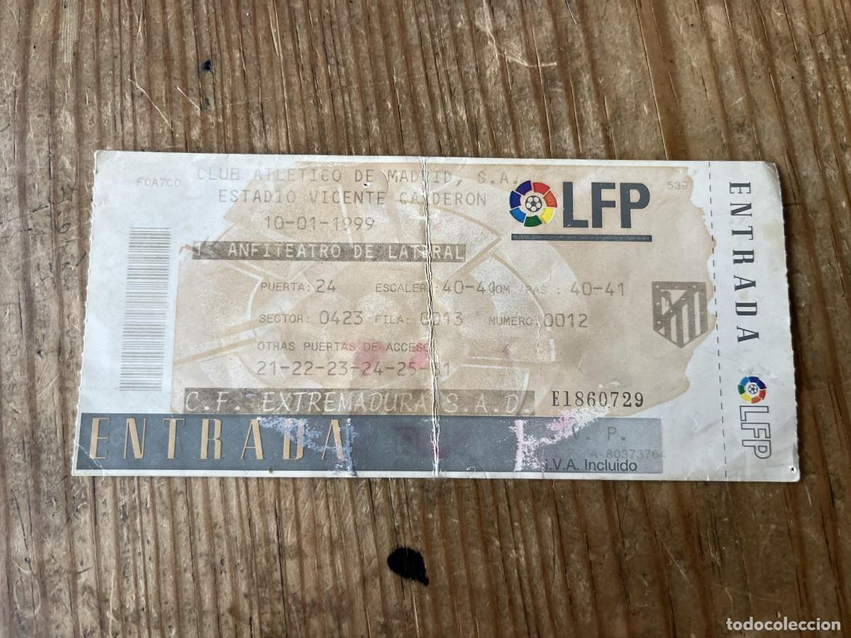 Coleccionismo deportivo: R31492 ENTRADA TICKET FUTBOL ATLETICO MADRID 5-0 EXTREMADURA LIGA TEMPORADA 1998 1999