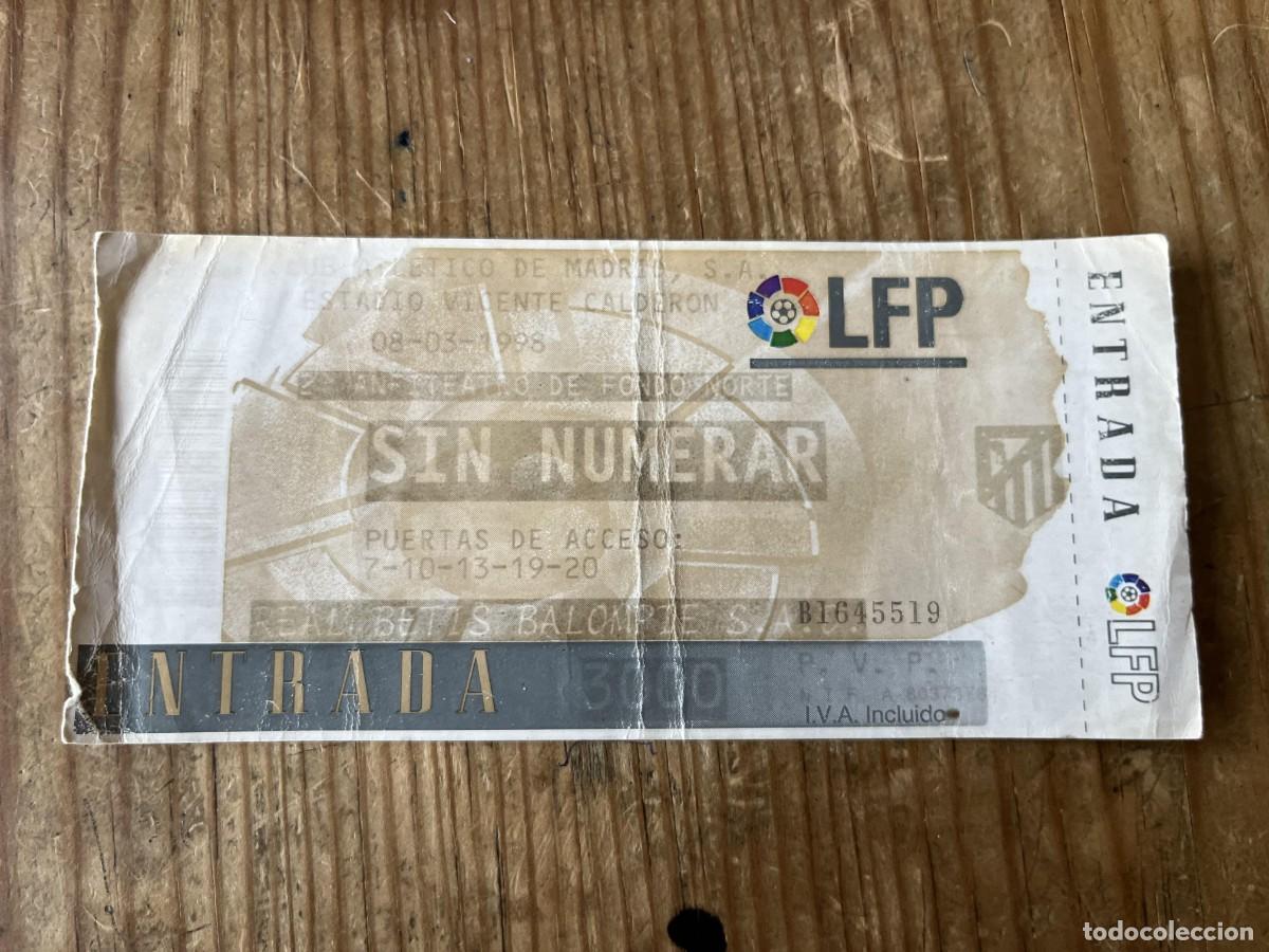 Coleccionismo deportivo: R31494 ENTRADA TICKET FUTBOL ATLETICO MADRID 0-0 REAL BETIS LIGA TEMPORADA 1997 1998