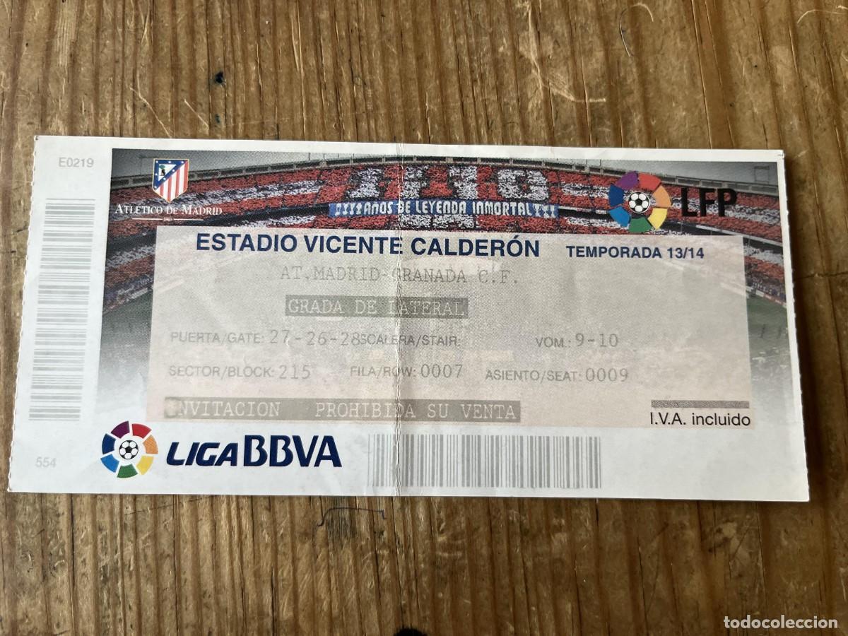Coleccionismo deportivo: R31496 ENTRADA TICKET FUTBOL ATLETICO MADRID 1-0 GRANADA LIGA TEMPORADA 2013 2014