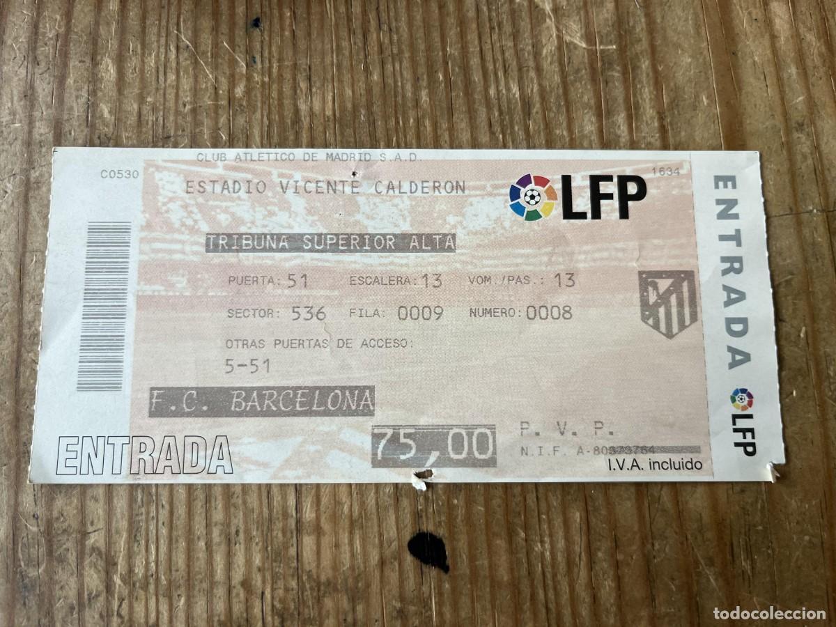 Coleccionismo deportivo: R31497 ENTRADA TICKET FUTBOL ATLETICO MADRID 1-1 BARCELONA LIGA TEMPORADA 2004 2005