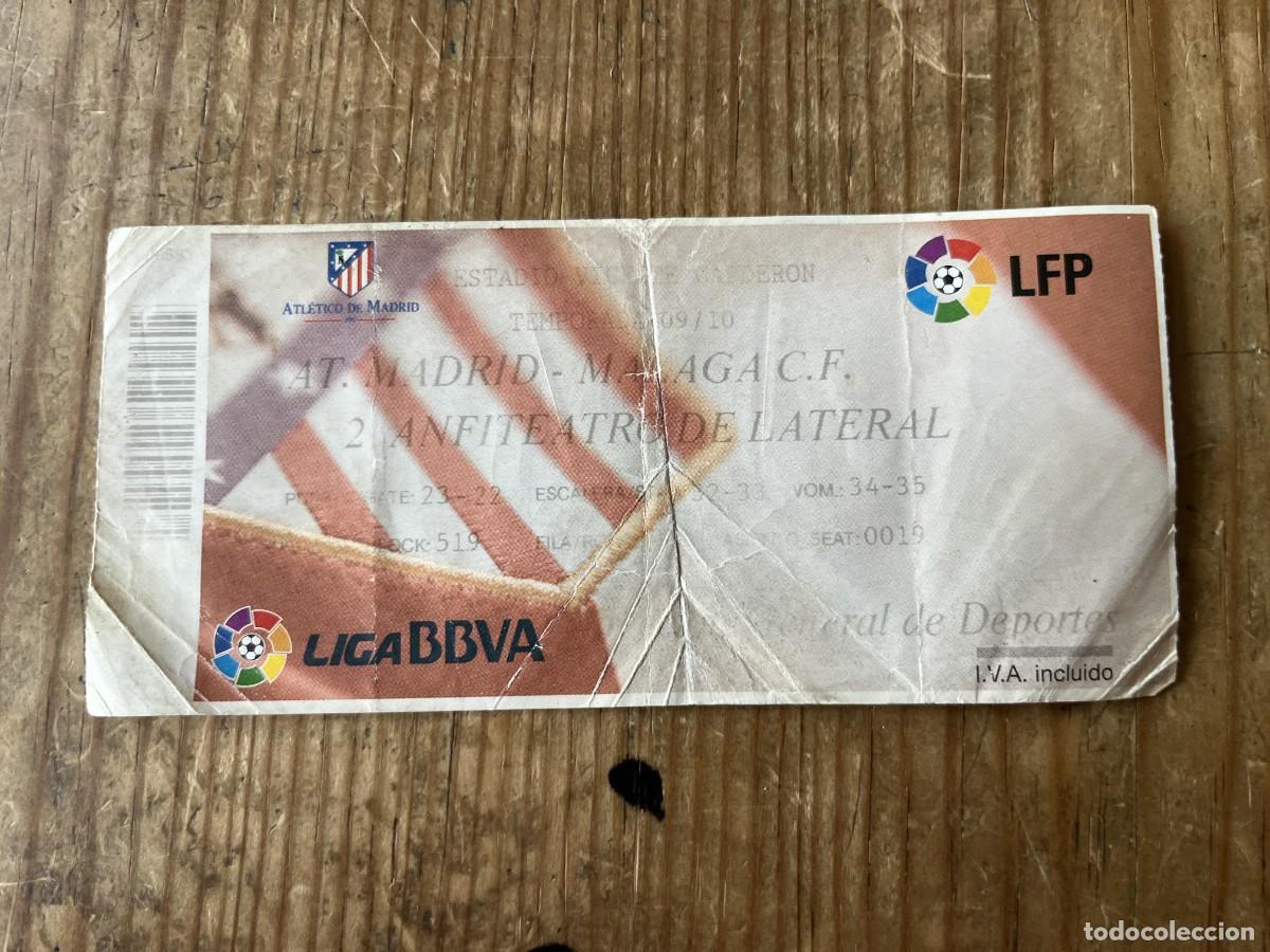 Coleccionismo deportivo: R31498 ENTRADA TICKET FUTBOL ATLETICO MADRID 0-2 MALAGA LIGA TEMPORADA 2009 2010
