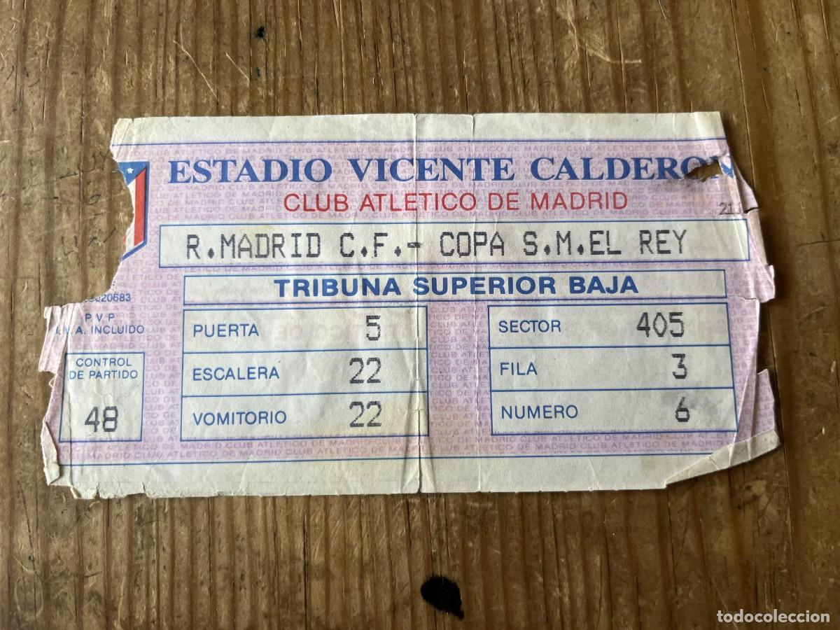 Coleccionismo deportivo: R31505 ENTRADA TICKET FUTBOL ATLETICO MADRID 0-2 REAL MADRID COPA DEL REY (7-6-1989)