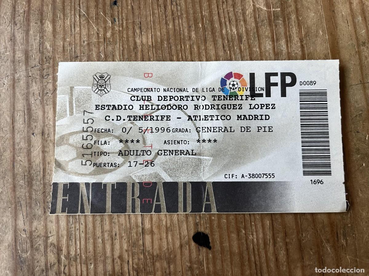 Coleccionismo deportivo: R31507 ENTRADA TICKET FUTBOL TENERIFE 1-1 ATLETICO MADRID LIGA TEMPORADA 1995 1996