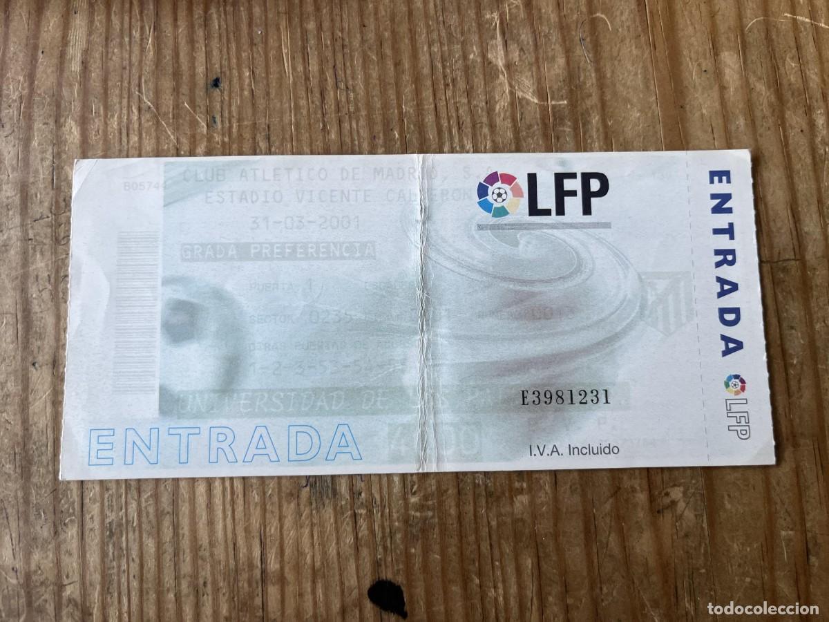 Coleccionismo deportivo: R31515 ENTRADA TICKET FUTBOL ATLETICO MADRID 2-0 UNIVERSIDAD DE LAS PALMAS LIGA TEMPORADA 2000 2001