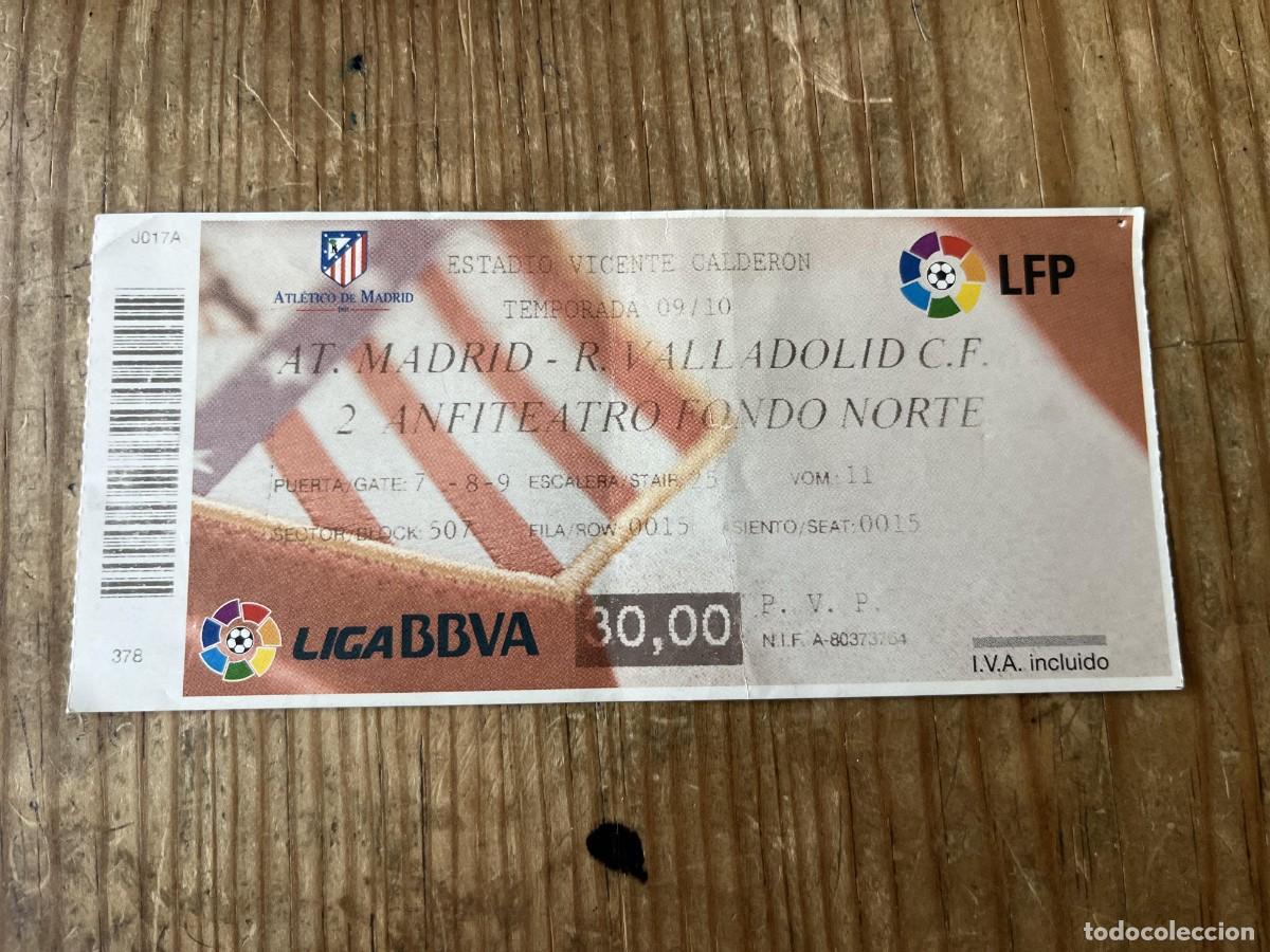 Coleccionismo deportivo: R31519 ENTRADA TICKET FUTBOL ATLETICO MADRID 3-1 VALLADOLID LIGA TEMPORADA 2009 2010
