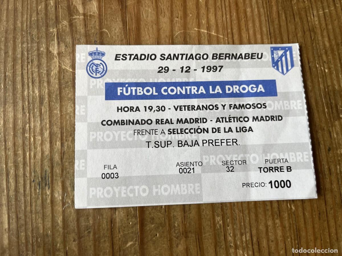 Coleccionismo deportivo: R31529 ENTRADA TICKET FUTBOL CONTRA LA DROGA (29-12-1997) REAL ATLETICO MADRID SELECCION LIGA
