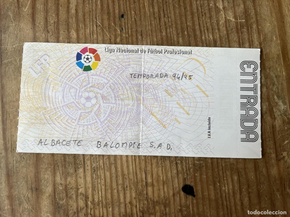 Coleccionismo deportivo: R31537 ENTRADA TICKET FUTBOL ATLETICO MADRID 4-0 ALBACETE LIGA TEMPORADA 1994 1995