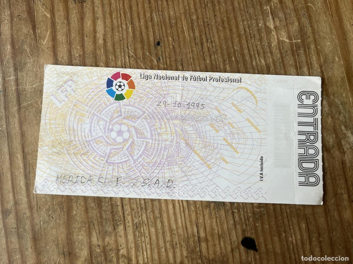 Coleccionismo deportivo: R31542 ENTRADA TICKET FUTBOL ATLETICO MADRID 1-1 MERIDA LIGA TEMPORADA 1995 1996