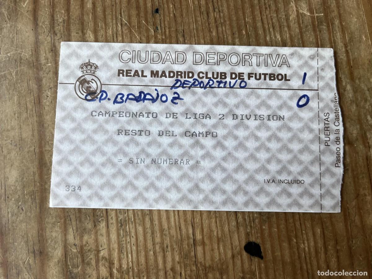Coleccionismo deportivo: R31548 ENTRADA TICKET FUTBOL REAL MADRID B CASTILLA 1-0 DEPORTIVO BADAJOZ LIGA TEMPORADA 1993 1994