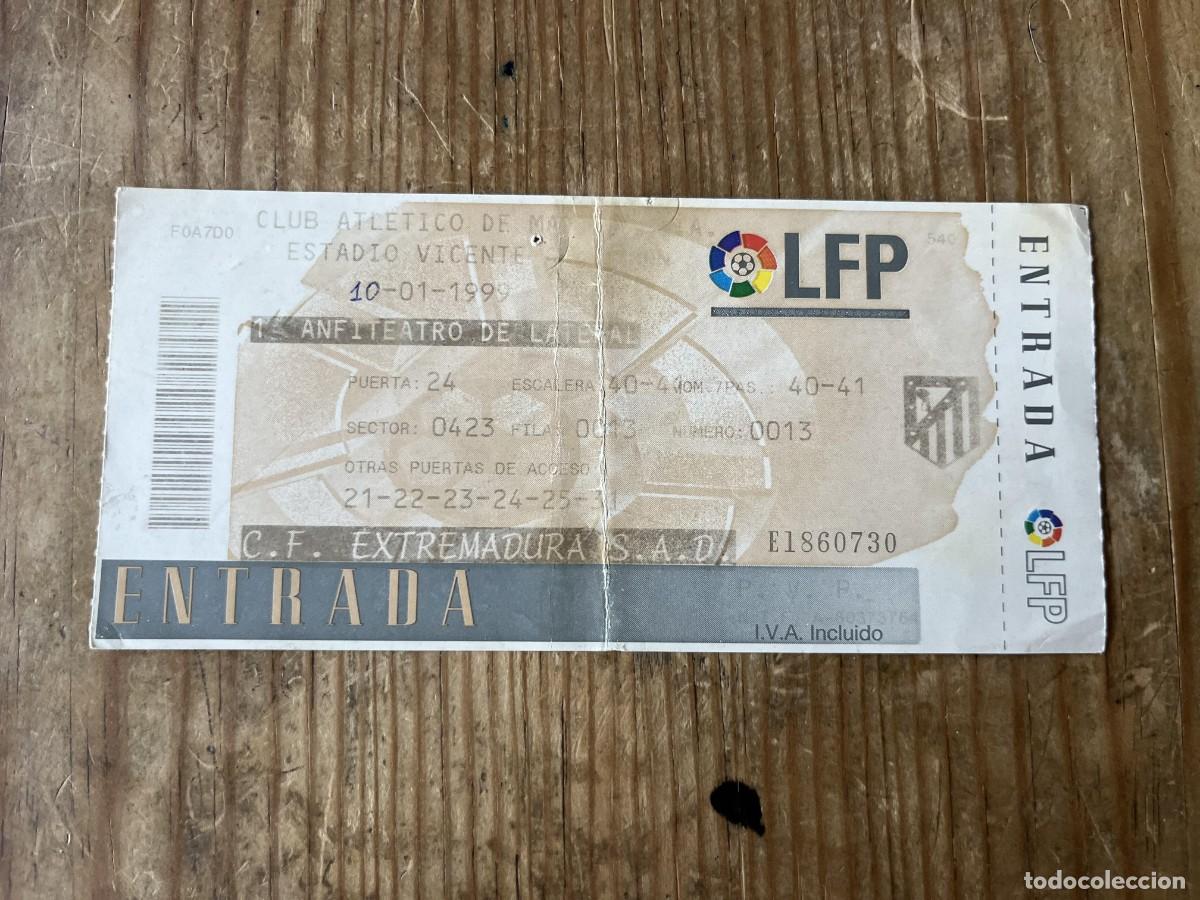 Coleccionismo deportivo: R31550 ENTRADA TICKET FUTBOL ATLETICO MADRID 5-0 EXTREMADURA LIGA TEMPORADA 1998 1999