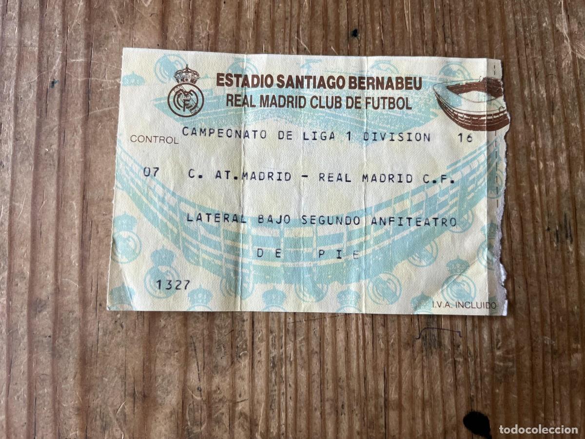 Coleccionismo deportivo: R31556 ENTRADA TICKET FUTBOL REAL MADRID 2-1 ATLETICO MADRID LIGA TEMPORADA 1988 1989