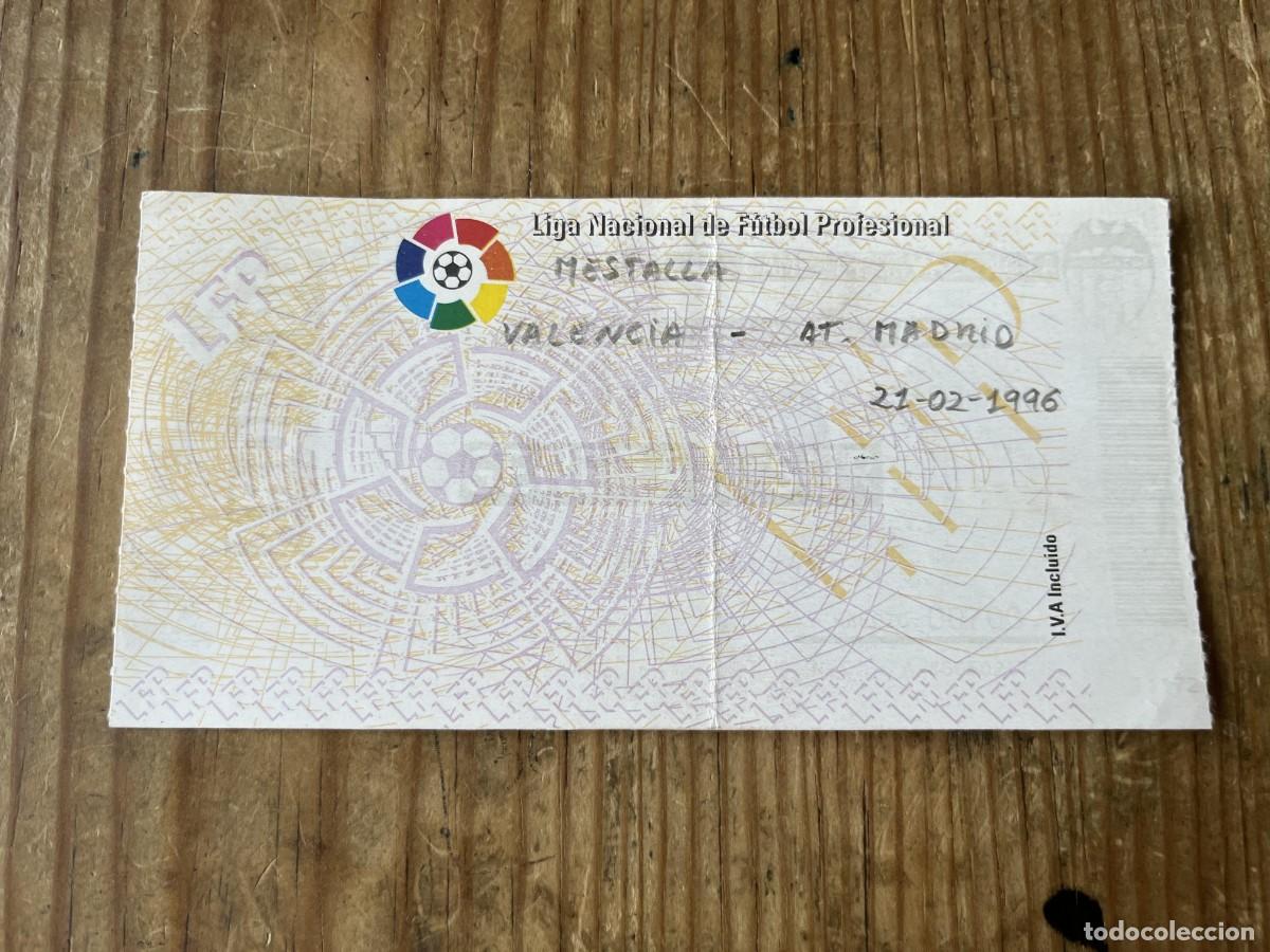 Coleccionismo deportivo: R31559 ENTRADA TICKET FUTBOL VALENCIA 0-1 ATLETICO MADRID LIGA TEMPORADA 1995 1996