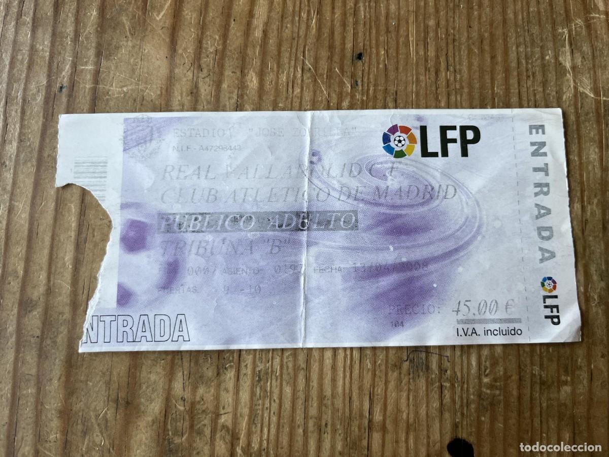 Coleccionismo deportivo: R31561 ENTRADA TICKET FUTBOL REAL VALLADOLID 1-1 ATLETICO MADRID LIGA TEMPORADA 2007 2008