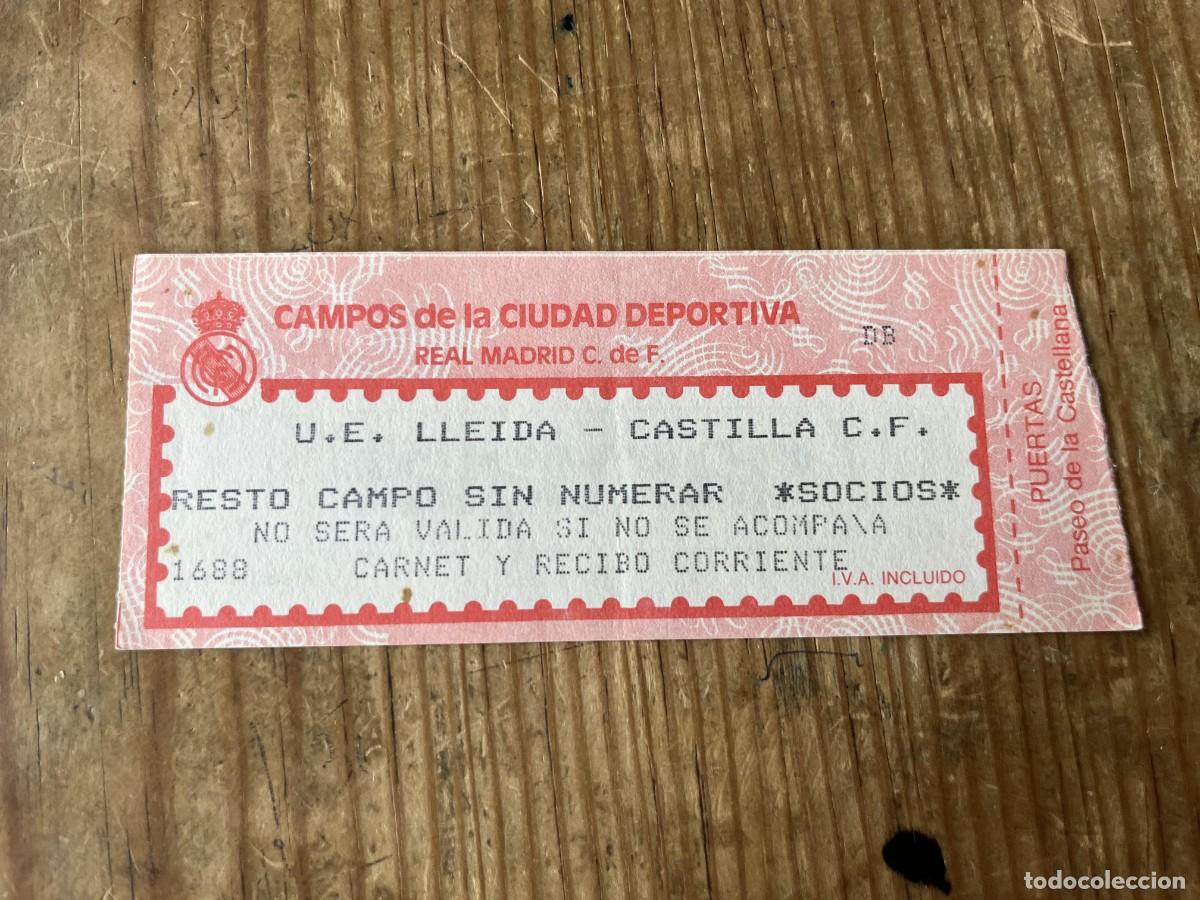 Coleccionismo deportivo: R31567 ENTRADA TICKET FUTBOL REAL MADRID CASTILLA 1-0 LLEIDA LIGA TEMPORADA 1987 1988