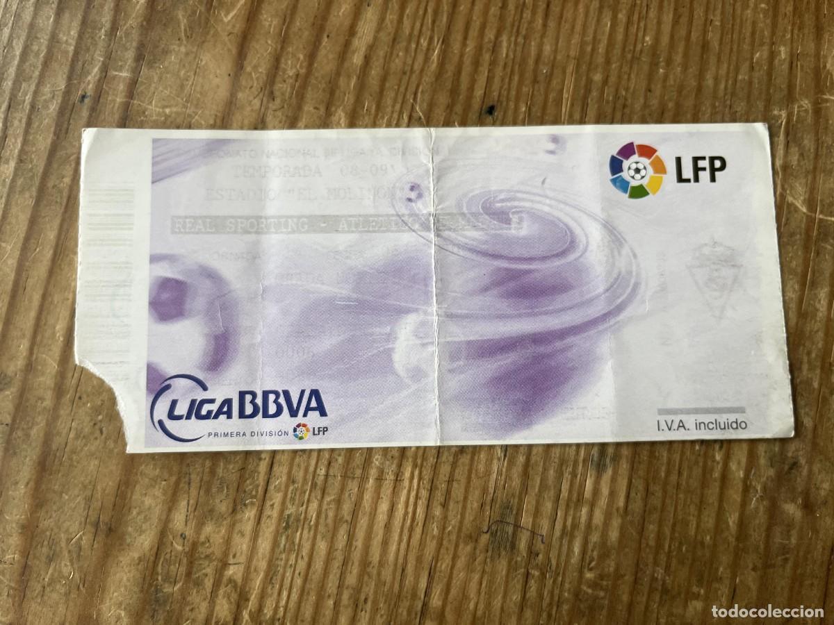 Coleccionismo deportivo: R31578 ENTRADA TICKET FUTBOL SPORTING GIJON 2-5 ATLETICO MADRID LIGA TEMPORADA 2008 2009