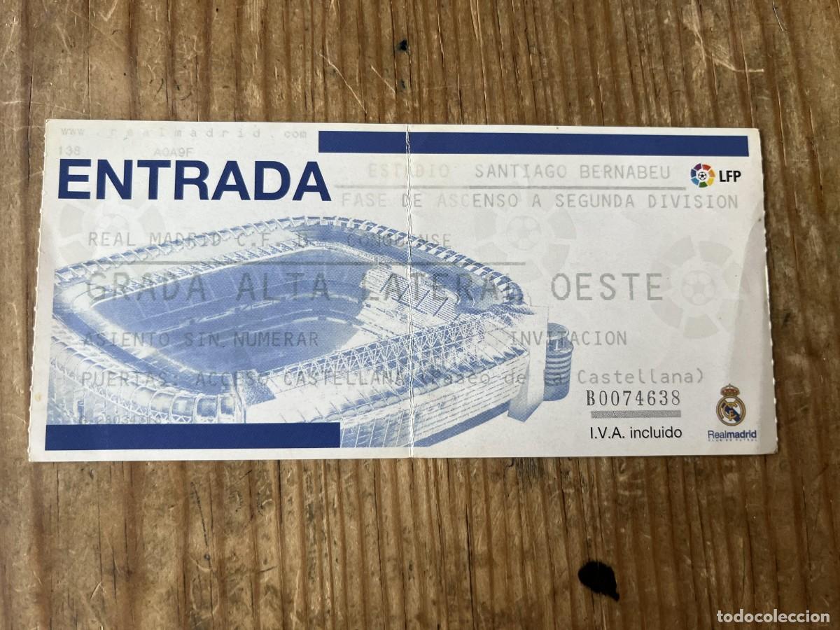 Coleccionismo deportivo: R31583 ENTRADA TICKET FUTBOL REAL MADRID CASTILLA 0-1 CONQUENSE FASE DE ASCENSO 2005