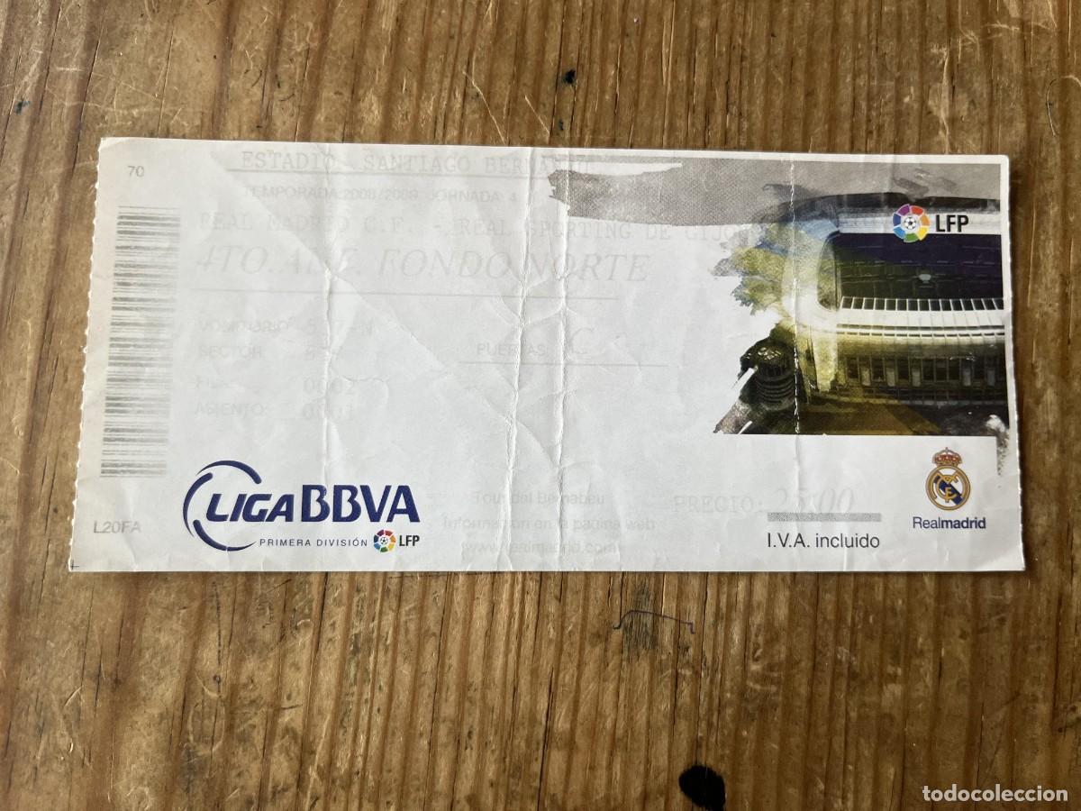 Coleccionismo deportivo: R31593 ENTRADA TICKET FUTBOL REAL MADRID 7-1 SPORTING GIJON LIGA TEMPORADA 2008 2009