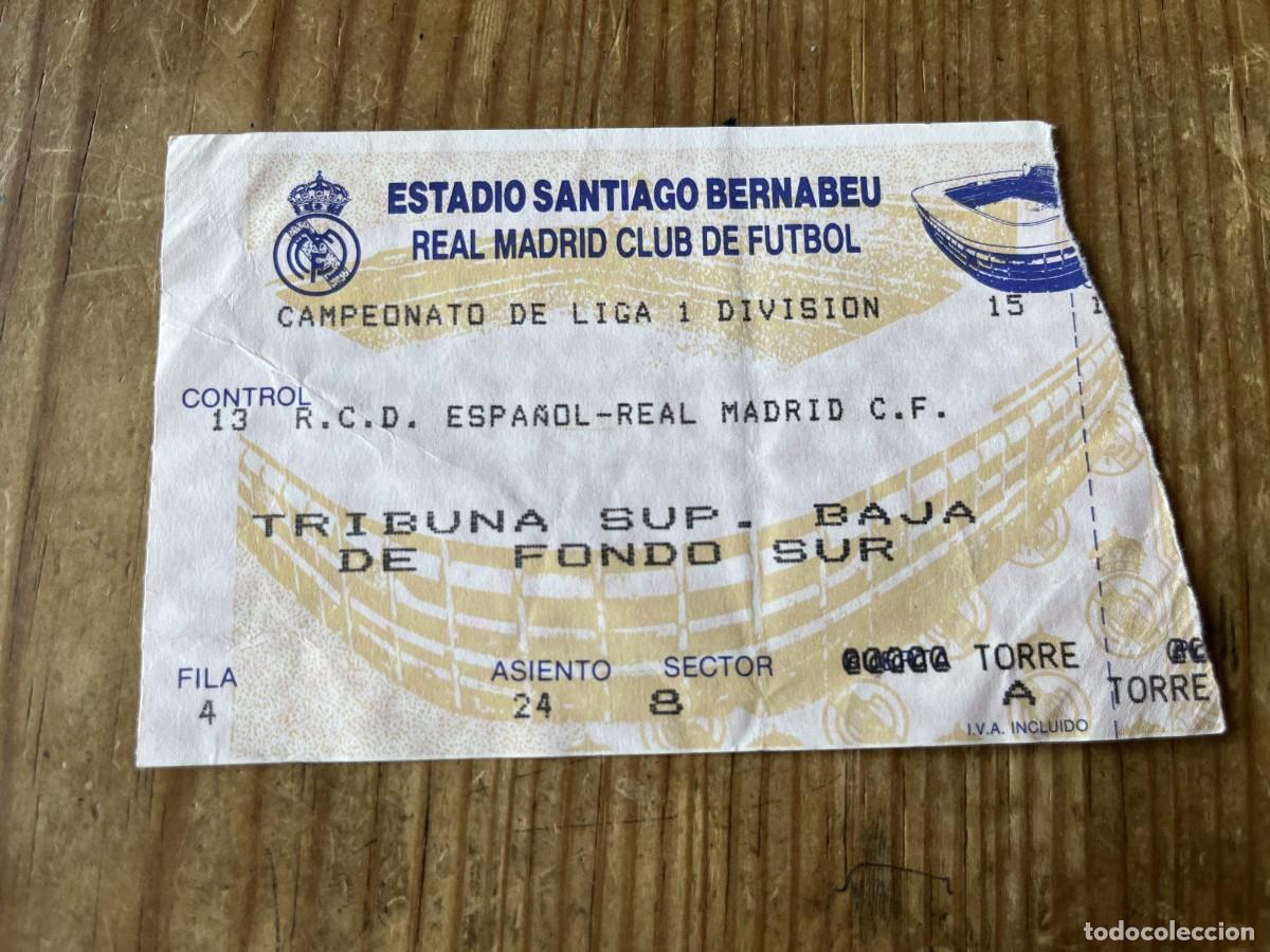Coleccionismo deportivo: R31601 ENTRADA TICKET FUTBOL REAL MADRID 1-0 ESPANYOL ESPA&Ntilde;OL LIGA TEMPORADA 1994 1995