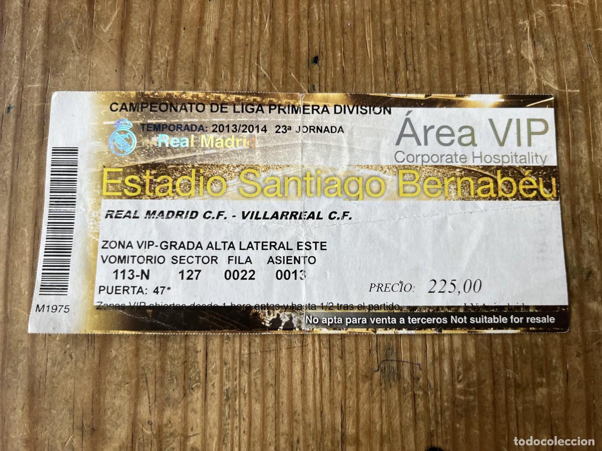 Coleccionismo deportivo: R31603 ENTRADA TICKET VIP FUTBOL REAL MADRID 4-2 VILLARREAL LIGA TEMPORADA 2013 2014