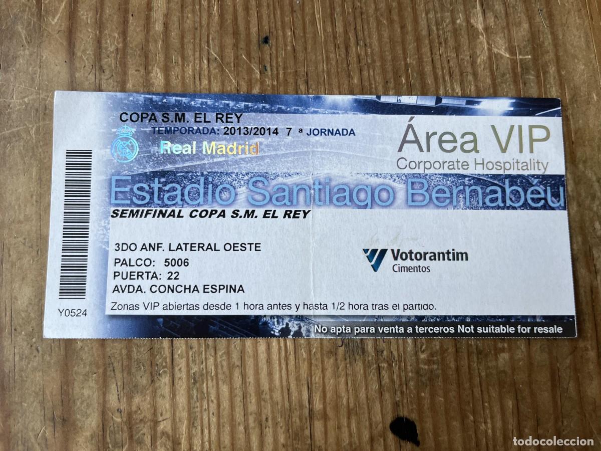 Coleccionismo deportivo: R31612 ENTRADA TICKET FUTBOL VIP REAL MADRID 3-0 ATLETICO MADRID COPA DEL REY (5-2-2014) VOTORANTIM