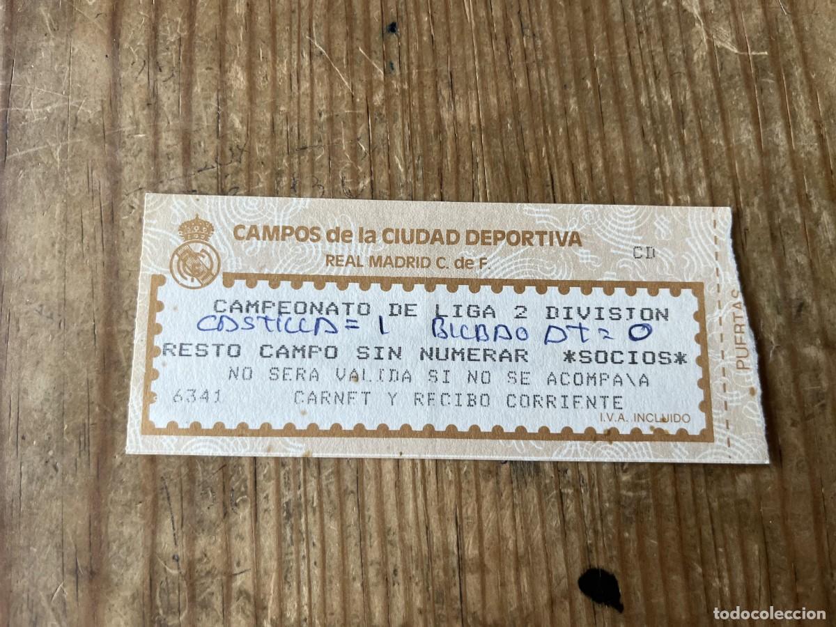Coleccionismo deportivo: R31615 ENTRADA TICKET FUTBOL REAL MADRID CASTILLA 1-0 BILBAO ATHLETIC LIGA TEMPORADA 1987 1988