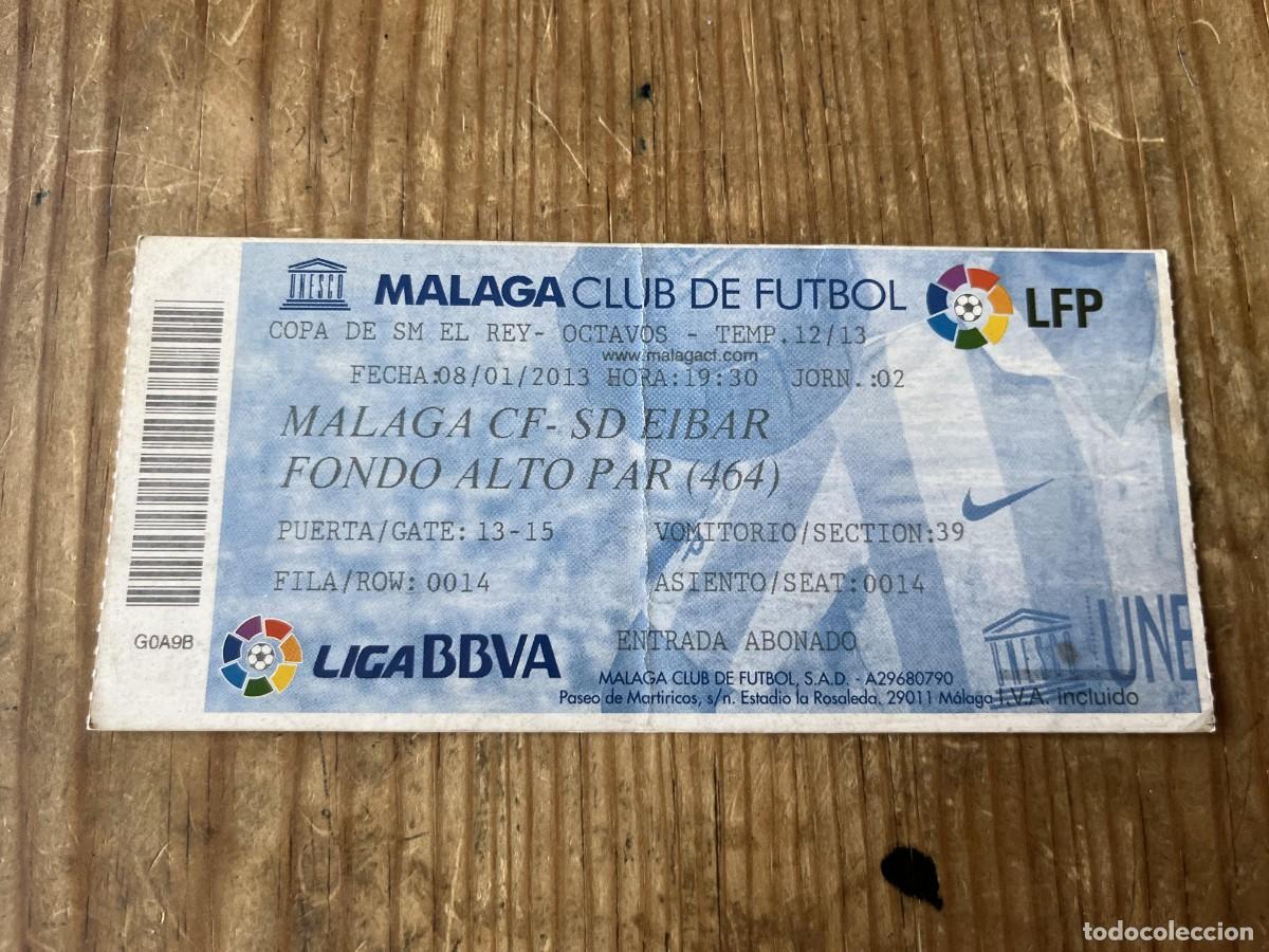 Coleccionismo deportivo: R31618 ENTRADA TICKET FUTBOL MALAGA 4-1 EIBAR COPA DEL REY (8-1-2013)