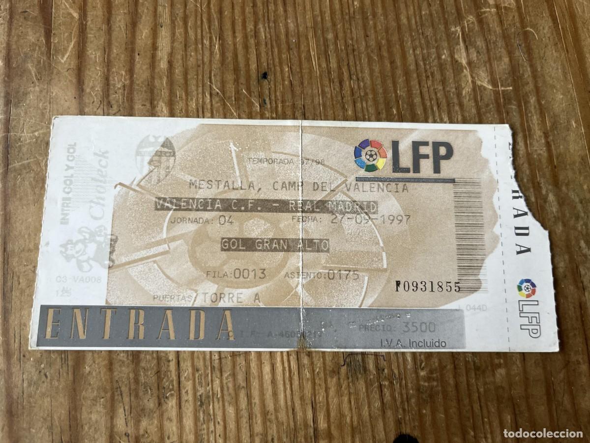 Coleccionismo deportivo: R31621 ENTRADA TICKET FUTBOL VALENCIA 0-2 REAL MADRID LIGA TEMPORADA 1997 1998