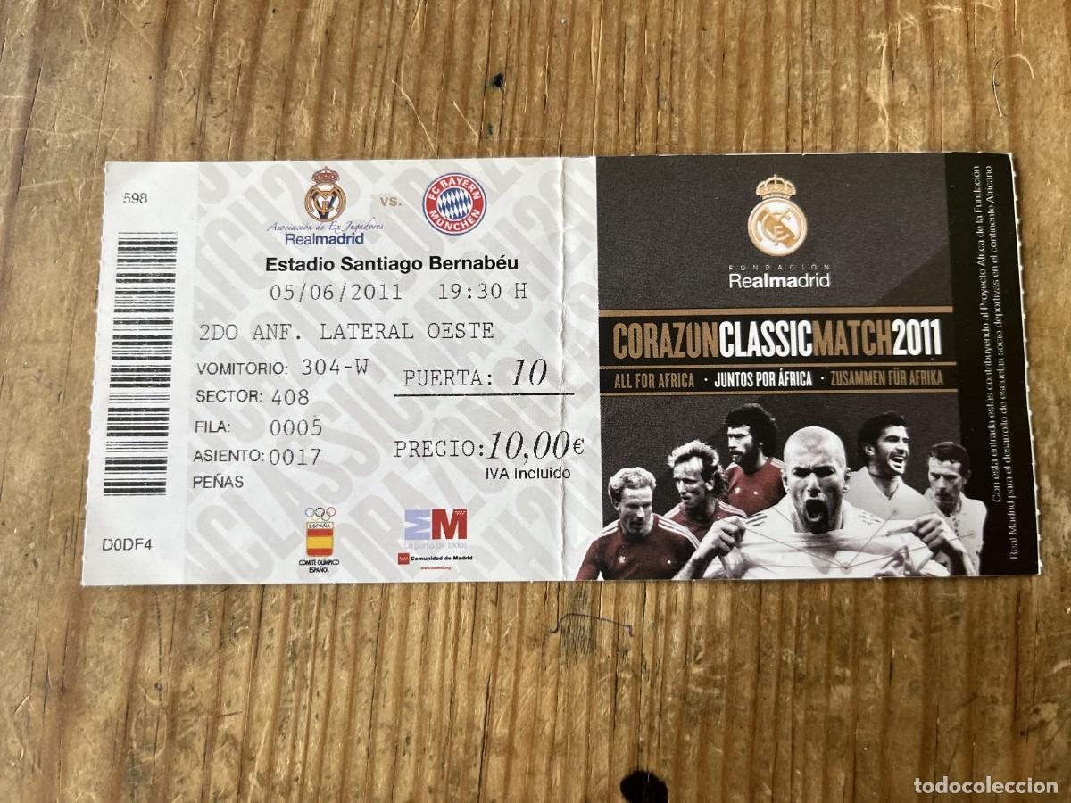 Coleccionismo deportivo: R31624 ENTRADA TICKET FUTBOL REAL MADRID BAYERN MUNCHEN CORAZON CLASSIC MATCH 2011 ZIDANE