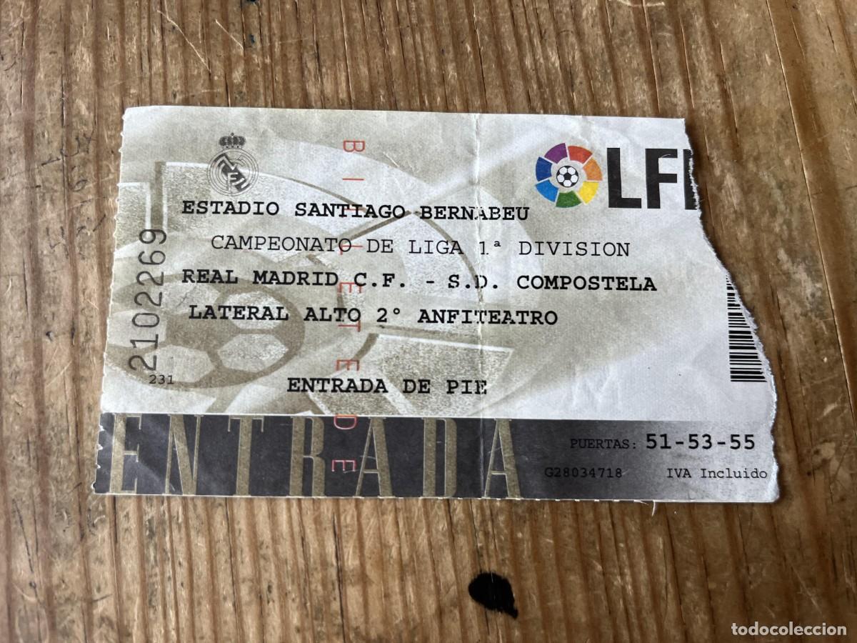 Coleccionismo deportivo: R31625 ENTRADA TICKET FUTBOL REAL MADRID 2-1 COMPOSTELA LIGA TEMPORADA 1995 1996