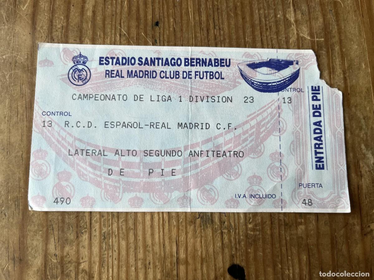 Coleccionismo deportivo: R31626 ENTRADA TICKET FUTBOL REAL MADRID 1-0 ESPANYOL ESPA&Ntilde;OL LIGA TEMPORADA 1994 1995