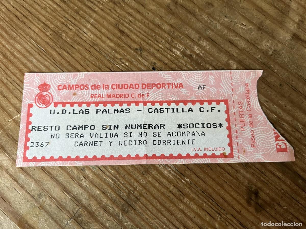 Coleccionismo deportivo: R31640 ENTRADA TICKET FUTBOL REAL MADRID CASTILLA 0-0 LAS PALMAS LIGA TEMPORADA 1989 1990