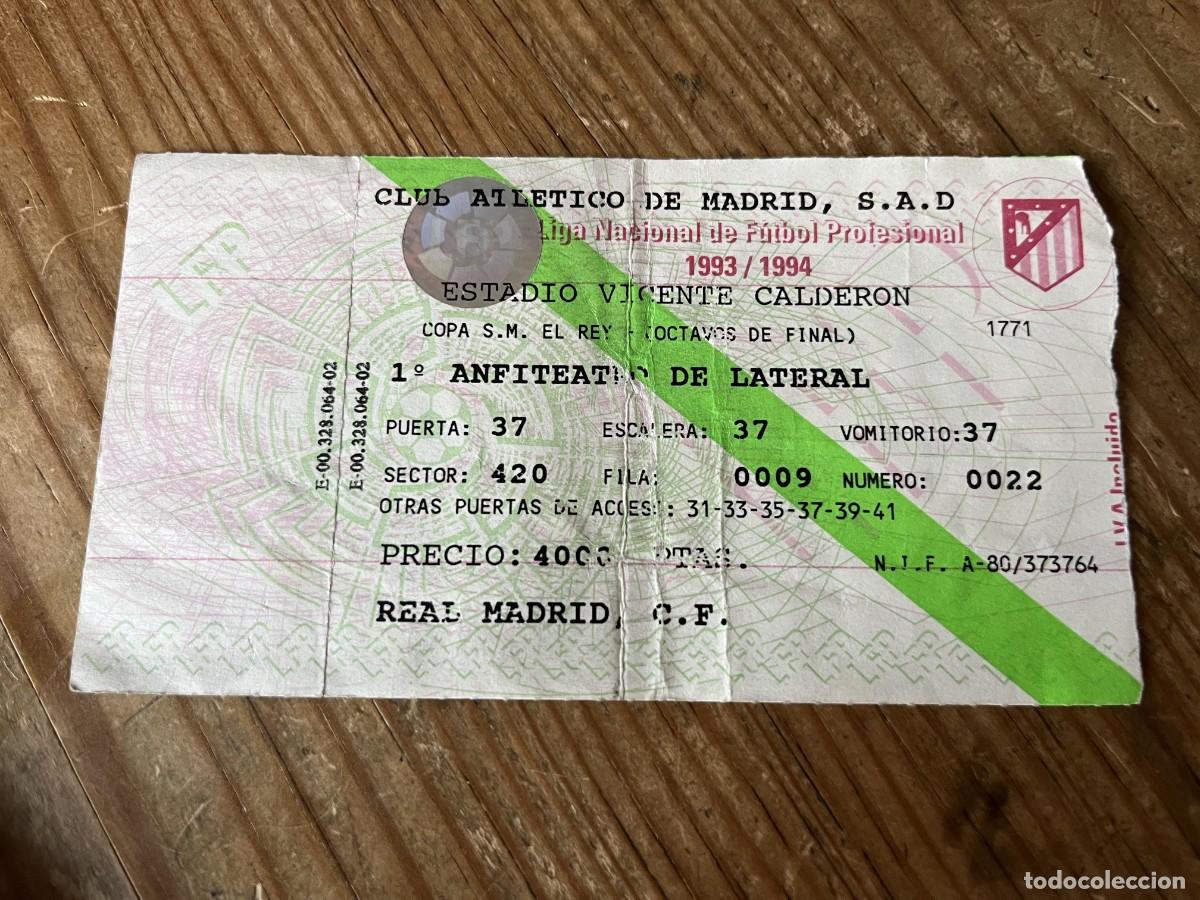Coleccionismo deportivo: R31644 ENTRADA TICKET FUTBOL ATLETICO MADRID 2-3 REAL MADRID COPA DEL REY (13-1-1994)