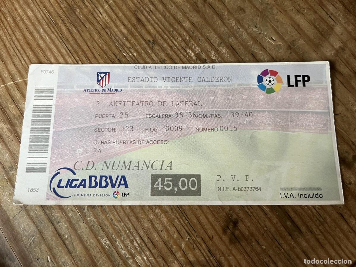 Coleccionismo deportivo: R31645 ENTRADA TICKET FUTBOL ATLETICO MADRID 3-0 NUMANCIA LIGA TEMPORADA 2008 2009