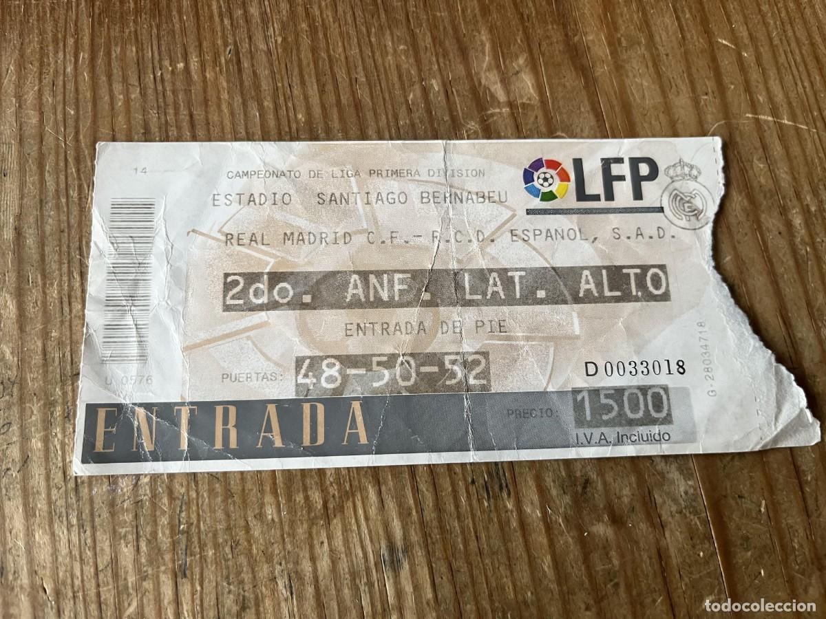 Coleccionismo deportivo: R31648 ENTRADA TICKET FUTBOL REAL MADRID 2-0 ESPA&Ntilde;OL ESPANYOL LIGA TEMPORADA 1998 1999
