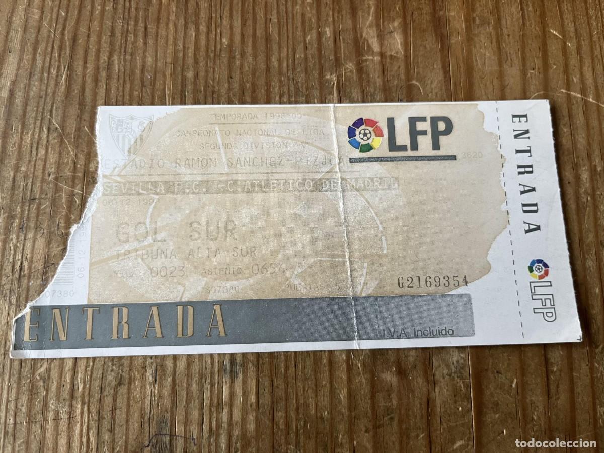 Sports collectibles: R31687 ENTRADA TICKET FUTBOL SEVILLA 2-2 ATLETICO MADRID B LIGA TEMPORADA 1998 1999