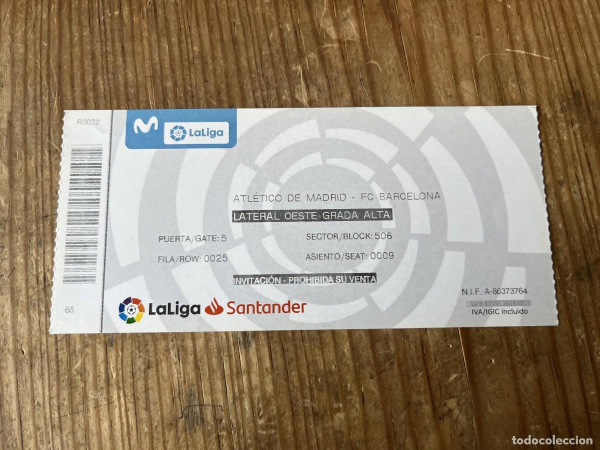 Coleccionismo deportivo: R31696 ENTRADA TICKET FUTBOL ATLETICO MADRID 2-0 BARCELONA LIGA TEMPORADA 2021 2022
