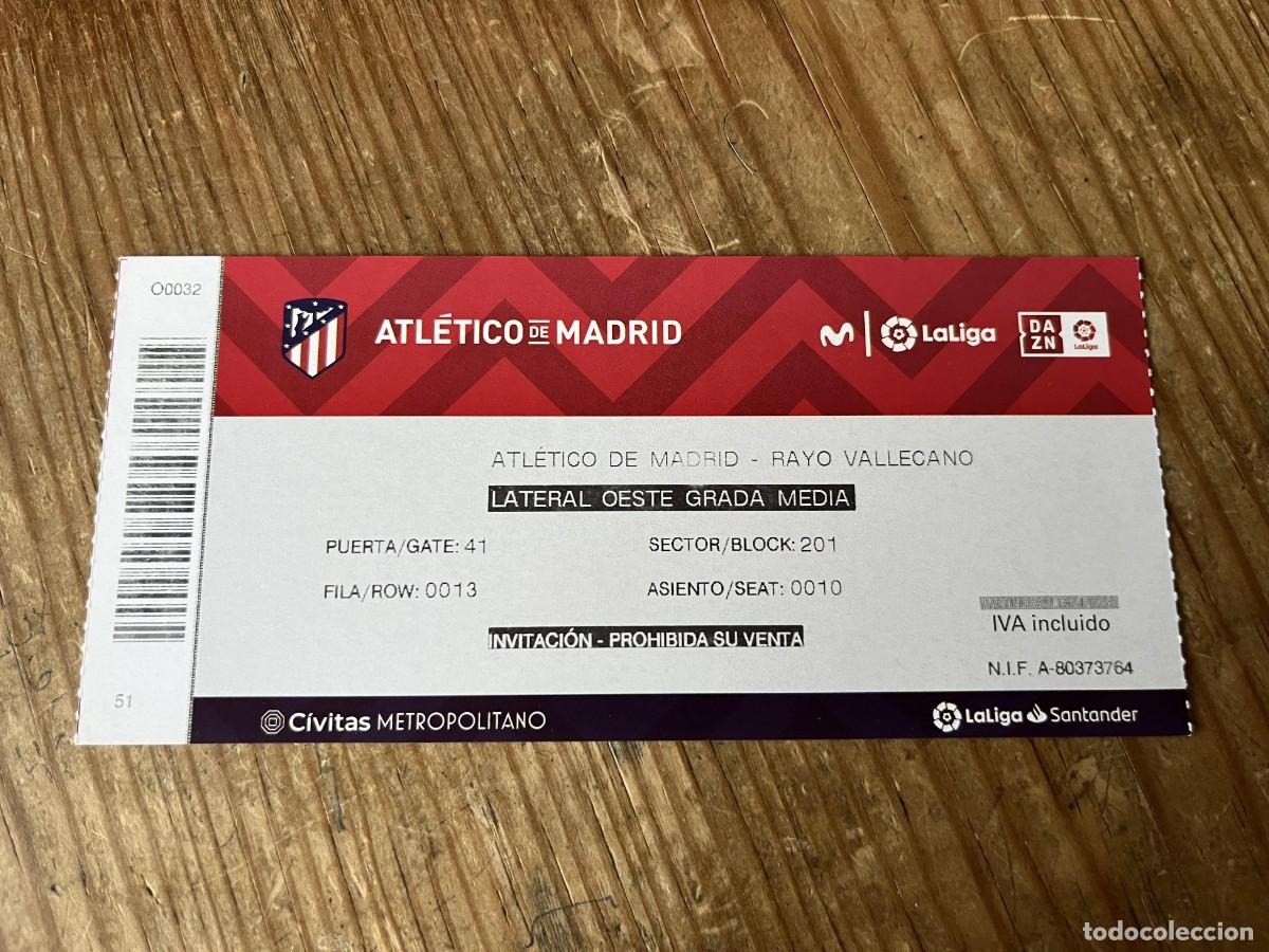 Coleccionismo deportivo: R31697 ENTRADA TICKET FUTBOL ATLETICO MADRID 2-0 RAYO VALLECANO LIGA TEMPORADA 2021 2022