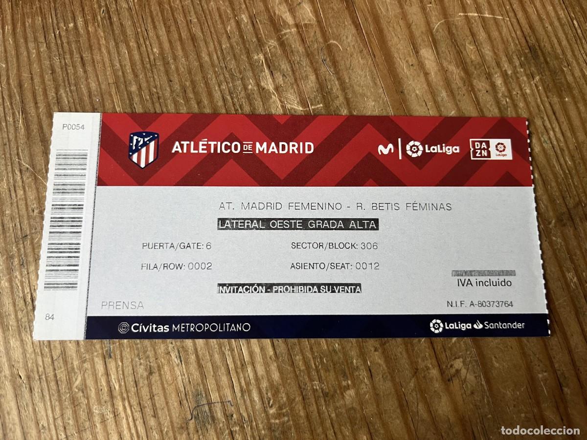 Coleccionismo deportivo: R31699 ENTRADA TICKET FUTBOL ATLETICO MADRID FEMENINO REL BETIS FEMINAS LIGA TEMPORADA 2022 2023