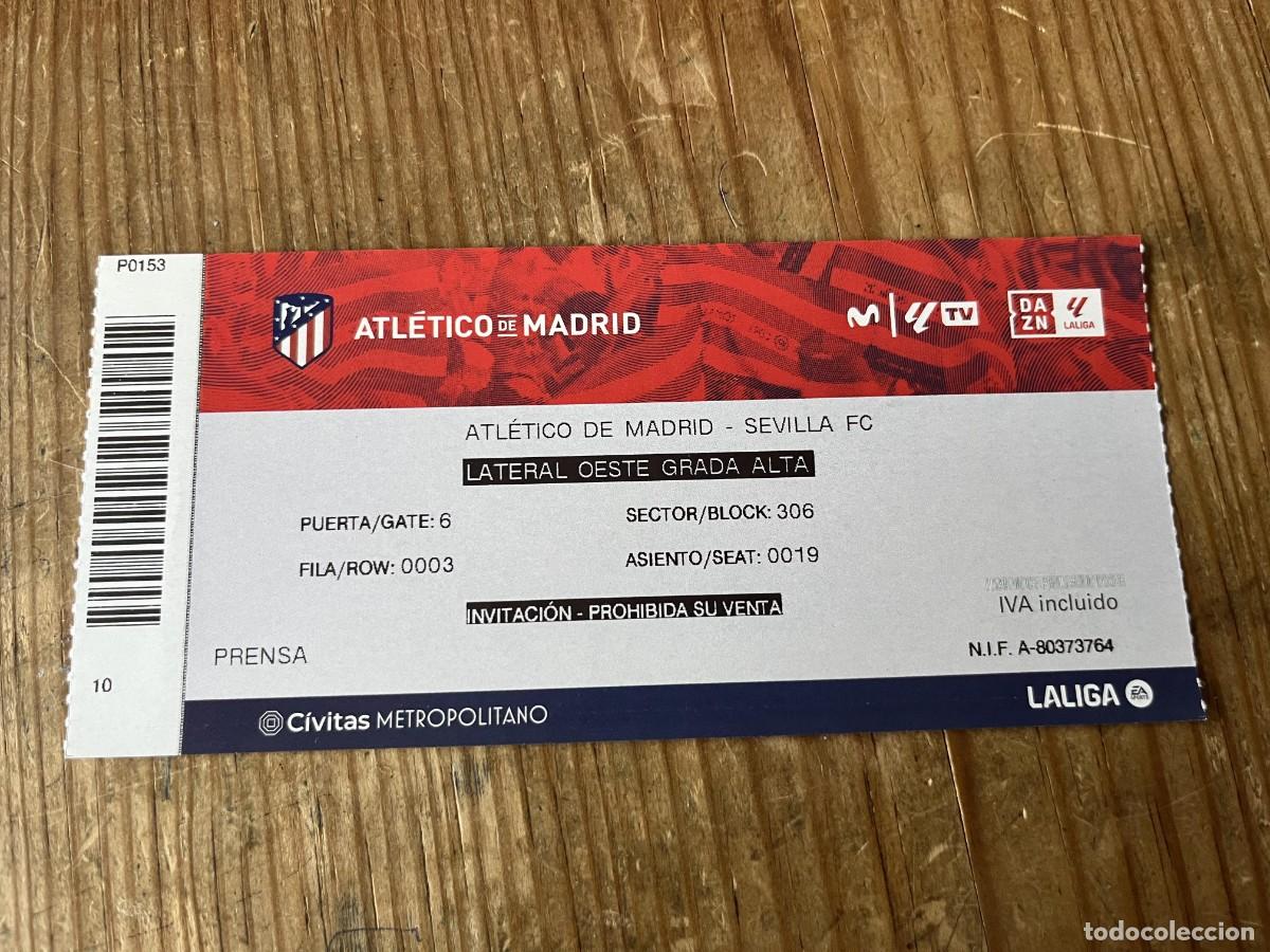 Coleccionismo deportivo: R31700 ENTRADA TICKET FUTBOL ATLETICO MADRID 1-0 SEVILLA LIGA TEMPORADA 2023 2024