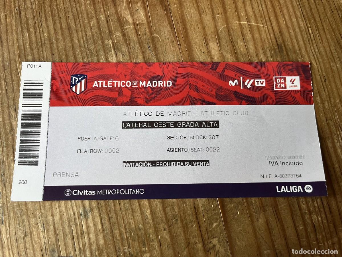 Coleccionismo deportivo: R31702 ENTRADA TICKET FUTBOL ATLETICO MADRID 3-1 ATHLETIC BILBAO LIGA TEMPORADA 2023 2024
