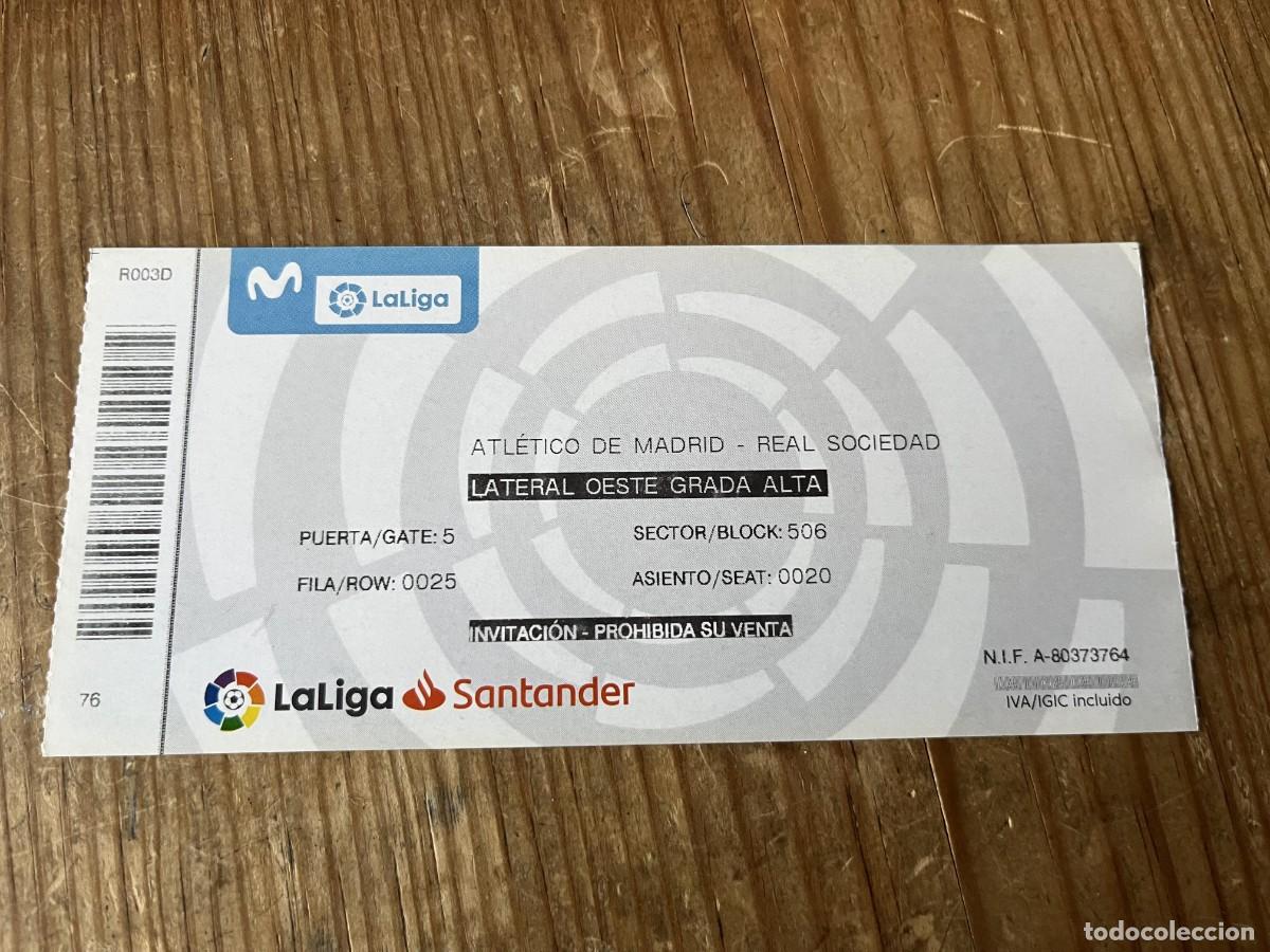 Coleccionismo deportivo: R31707 ENTRADA TICKET FUTBOL ATLETICO MADRID 2-2 REAL SOCIEDAD LIGA TEMPORADA 2021 2022