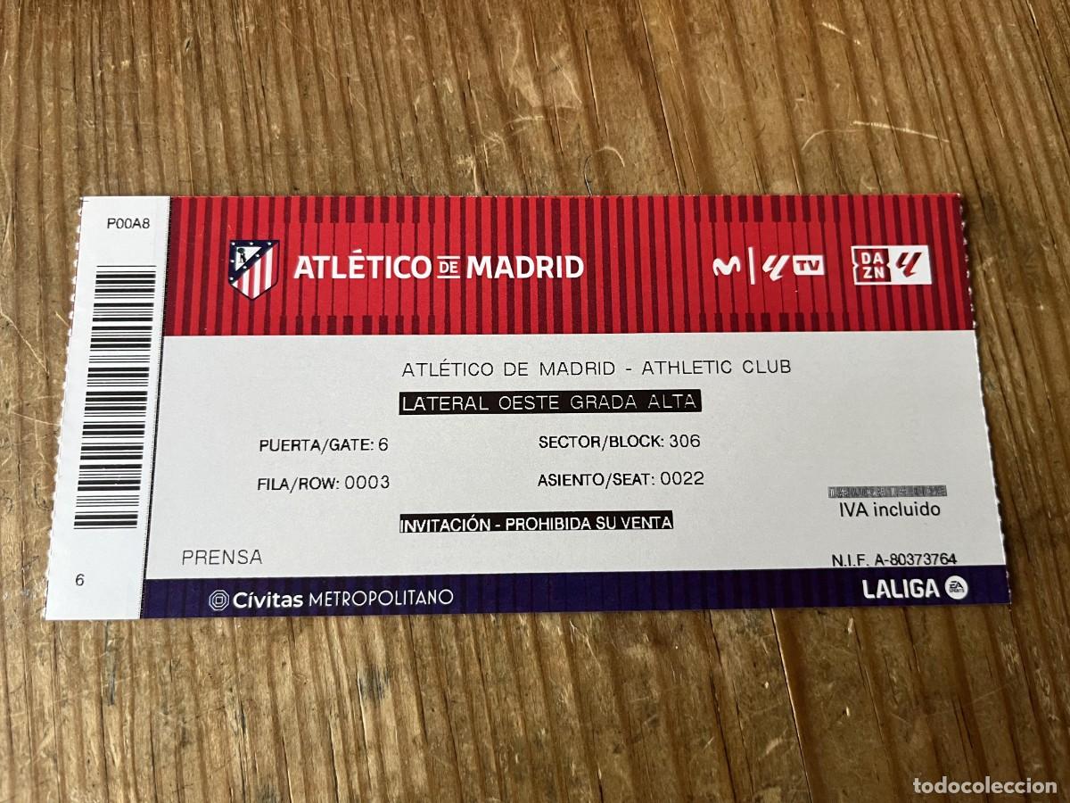 Coleccionismo deportivo: R31709 ENTRADA TICKET FUTBOL ATLETICO MADRID 1-0 ATHLETIC BILBAO LIGA TEMPORADA 2024 2025