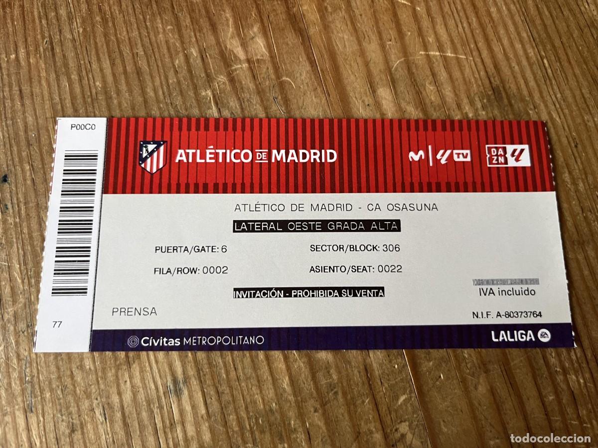 Coleccionismo deportivo: R31710 ENTRADA TICKET FUTBOL ATLETICO MADRID 1-0 OSASUNA LIGA TEMPORADA 2024 2025
