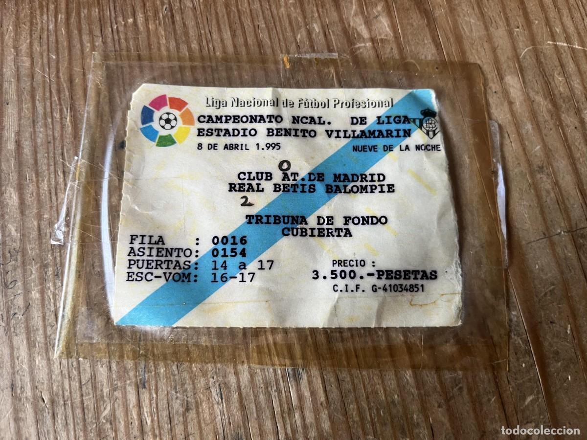 Coleccionismo deportivo: R31717 ENTRADA TICKET FUTBOL REAL BETIS ATLETICO MADRID LIGA TEMPORADA 1994 1995